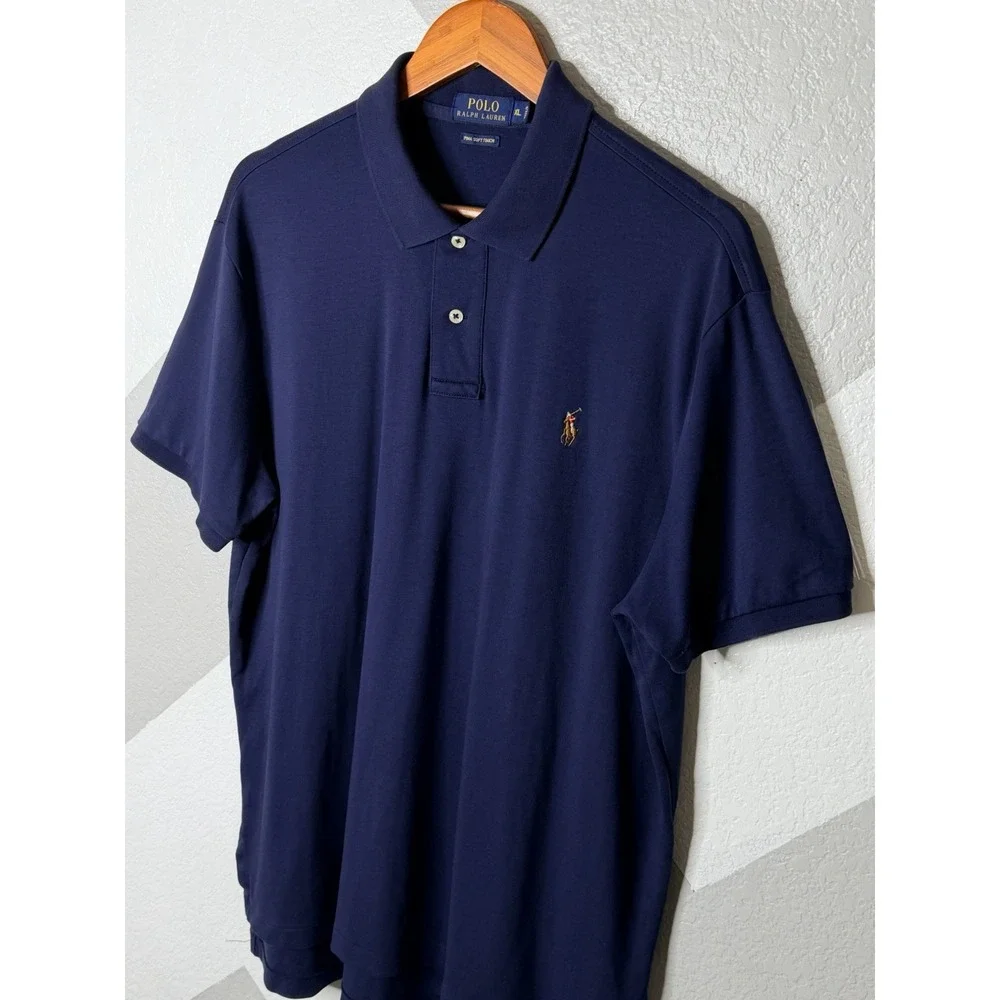 Polo Ralph Lauren Pima Soft Touch Polo Men's XL Navy Multicolor Pony Cotton